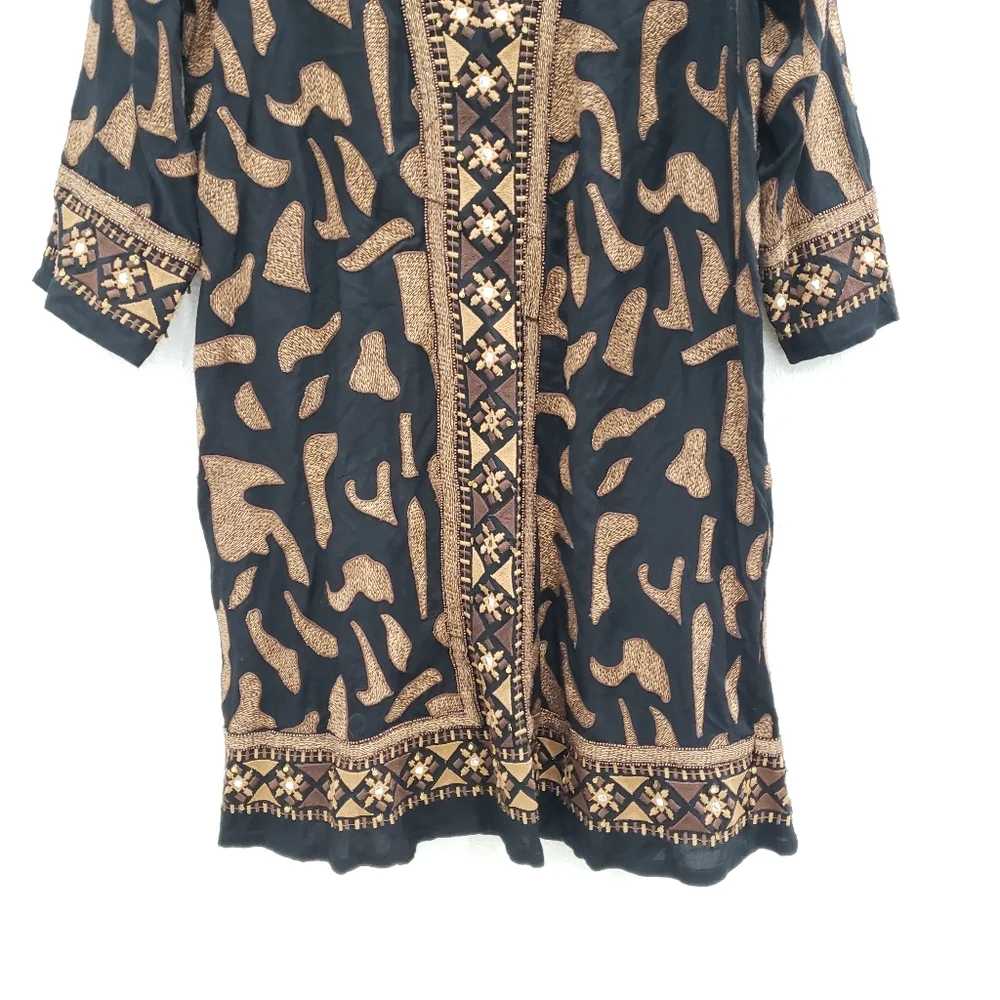 Soft Surroundings Anantara Black Embroidered Shift Dress Size Medium NWT - Picture 6 of 12